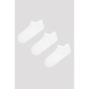 Back Tab Microfiber Beyaz 3lü Patik Çorap
