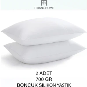 Teksnil Home | 2 Adet Boncuk Silikon Yastık | 700 Gram | Antialerjik | 50X70 cm | Ekonomik Yastık