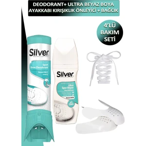 Ayakkabı Kırışıklık Önleyici Koruyucu M + Ayakkabı Deodorantı Beyaz Ayakkabı Boyası Bağcık 4'lü Set