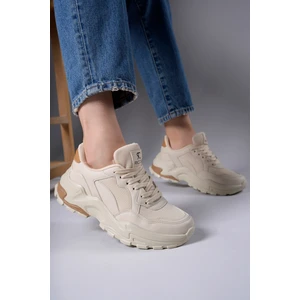Kadın Delossiel Sneaker Düz Taban Bej Renkli Günlük Kullanım İçin