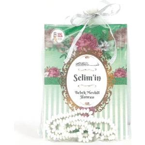 Merve Yayınları  Hediyelik Yeşil Renk Çiçek Motifli Yasin Cüzü Tesbihli Mevlüt Seti - 10'lu Paket