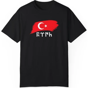 Türk Bayraklı Göktürk Alfabeli  Oversize Tişört