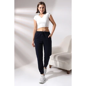 Önü Çımalı Paçası Lastikli Eşofman 21304 Lacivert