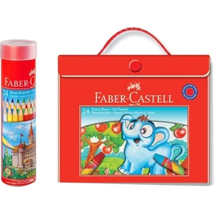Faber Castell Kuru Boya Kalemi Redline Metal Tüp 24'lü + Çantalı Pastel 24 'lü