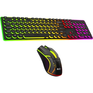 Ata Soft Rainbow Aydınlatmalı Daktilo Klavye Mouse Set 105 Tuşlu LED Işıklı USB Kablolu