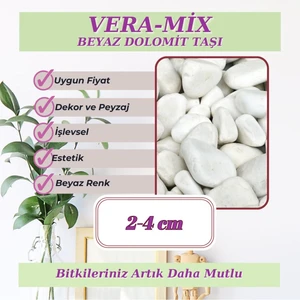 MF Botanik Beyaz Dolomit Taşı 2-4 cm 5 Kilogram