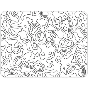 40X30CM Gaming Oyuncu Mousepad Kaymaz Kauçuk Taban Dikişli Kenar White Topography Map MP074030