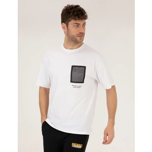 Pierre Cardin Erkek Beyaz Comfort Fit Baskılı Bisiklet Yaka Tişört 50262628-VR013