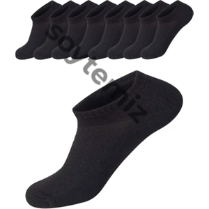 Unisex Siyah Cotton Sneakers Spor Çorap 8 Çift