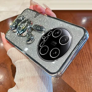 4U Sky Xiaomi 14 Ultra Kılıf Galvanik Tavşan Pc + Tpu Telefon Kapağı Gizli Kickstand-Gümüş Için (Yurt Dışından)