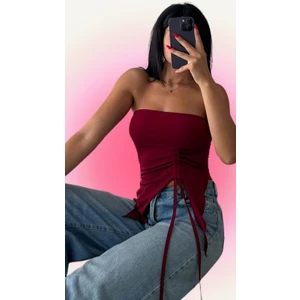 Boom Bester Kadın  Straplez Bağlamalı  Bluz Sandy Kumaş