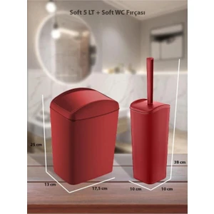 5 Lt Soft Çöp Kovası ve Wc Fırçası-Carmen