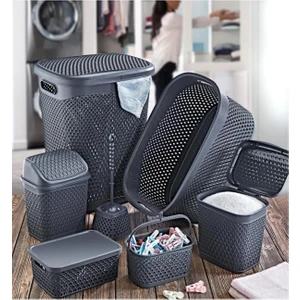 Katre Çeyiz Seti 7 Parça Banyo Seti-Antrasit