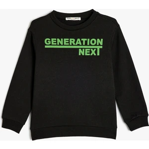 Sweatshirt Uzun Kollu Bisiklet Yaka Slogan Baskılı