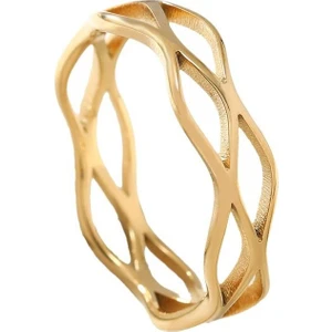 Çelik Gold Sarmal Model Bayan Yüzük EV29SR