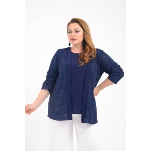 Lilas Xxl Büyük Beden Lacivert Renkli Ikili Takım Abiye Bluz