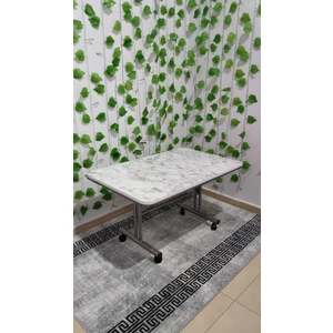 Özcan Mobilya Aksesuar Tekerlekli Masa Orta Sehpa 60X100 Metal Ayaklı
