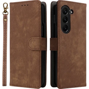 Seashell Digital Samsung Galaxy Z Fold6 5g Kılıf Için Rfıd Engelleme Deri Telefon Kapağı Görüntüleme Standı-Kahverengi (Yurt Dışından)