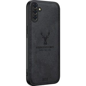 Seashell Digital Samsung Galaxy S24 Fe Kılıf Kumaş Dokulu Geyik Desenli Deri Arka Telefon Kapağı-Siyah (Yurt Dışından)