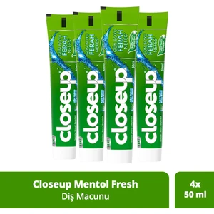 Close Up  Diş Macunu Menthol Fresh Ağız Bakım Suyu Etkili 50 ml x 4 Adet