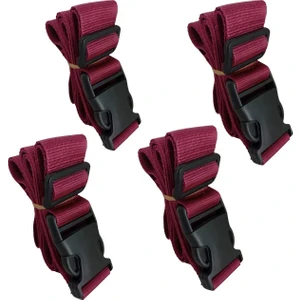 Mürdüm Renk Valiz Bavul Emniyet Kemeri 4 Adet En 4cm