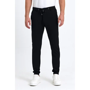 Erkek Mevsimlik Örme Kumaş  Beli Lastikli Yarım Astarlı Siyah Renk Jagger Pantolon