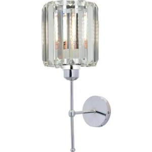 Modern Kristal Taşlı 1 Adet Kablosuz Pilli Aplik Aç Kapa Butonlu Tak Çalıştır Krom Gümüş