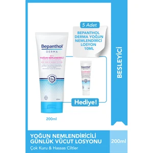 Derma Günlük Yoğun Nemlendirici 200 ml Losyon & 5 adet Yoğun Günlük Vücut Bakım Losyonu 10 ml
