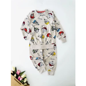 Miniğimin Cicileri Köpek Desenli Erkek Çocuk Pijama takımı - Gri
