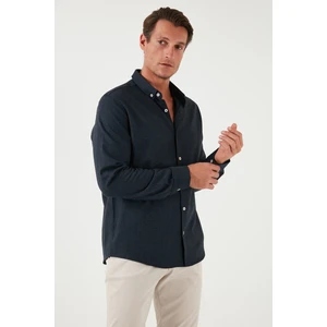 Pamuklu Regular Fit Düğmeli Yaka Kışlık Gömlek Erkek Gömlek CF24W127079