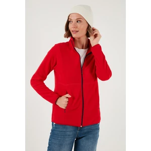 Slim Fit Fermuarlı Polar Hırka Bayan Hırka 5907012