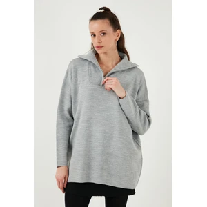 Yarım Fermuarlı Oversize Triko Kazak Bayan Kazak 4616079Y