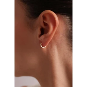 Tufanlar Kuyumculuk Altın Düz Köşeli Halka Küpe 1 cm 3mm