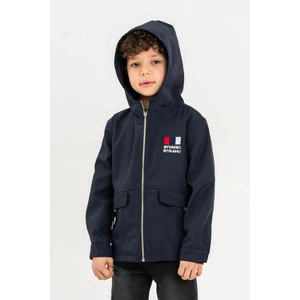 Gold Class Kidswear Kapüşonlu Fermuarlı Nakış Süslemeli Su Geçirmez Erkek Çocuk Ceket