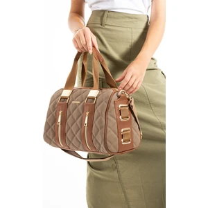 Just Polo Kadın Büyük Boy Spor Model Kapitone 4 Gözlü Uzun Askılı El & Omuz Çantası Kahverengi 7041