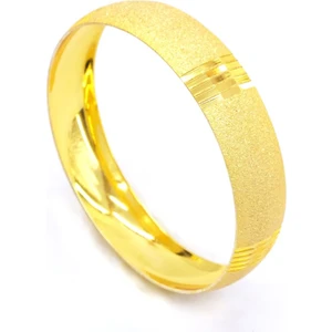 Altın Kaplama Simli Çizgili Bilezik 1.5 cm BLZ-3044