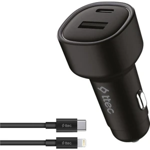 Smartcharger Duo Pd 48W Araç Hızlı Şarj Aleti Usb-C+Usb-A - Usb-C-Lightning  Kablo