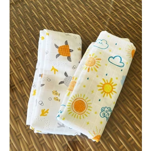 -Bebekmüslin Örtü- Kundak  2li Set