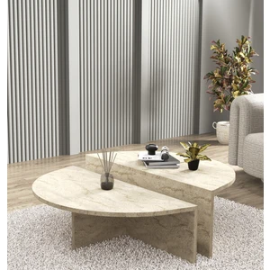 Cool Home Venüs Oval Orta Sehpa Traverten (Mermer Desen)