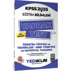 Yediiklim Yayınları 2025 KPSS Eğitim Bilimleri Öğretim Yöntem ve Teknikleri Çek Kopart Yaprak Test