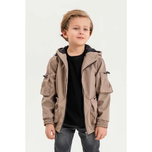 Gold Class Kidswear Çift Cepli Kapüşonlu Astarlı Su Geçirmez Erkek Çocuk Ceket