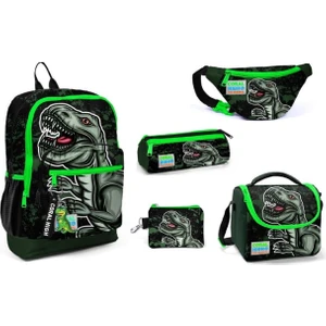 Coral Hıgh Dev Dinozor Temalı Erkek Çocuk Ilkokul Çanta Seti-Beş Parçalı Set