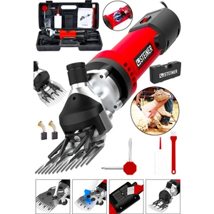 Alman 9900 W Devir Ayarlı Çift Soğutmalı Bakır Sargılı Çelik Şanzıman Koyun Kırpma Kırkma Makinesi Kırmızı