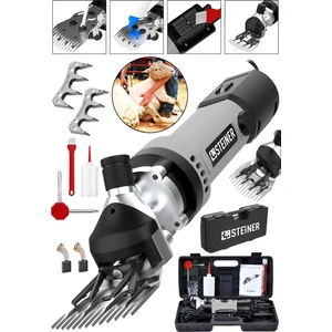 Alman 9900 W Devir Ayarlı Çift Soğutmalı Koyun Kırpma Kırkma Makinesi Gri + 2 Adet Üst Bıçak
