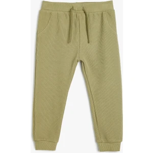 Basic Eşofman Altı Dokulu Beli Bağlamalı Pamuklu