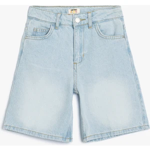 Basic Kot Şort Cepli Pamuklu