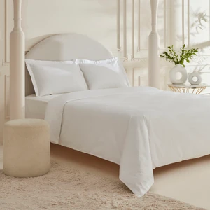 Karaca Home Vessa 120 Tel %100 Pamuk Saten Çift Kişilik Nevresim Takımı Çizgili Beyaz