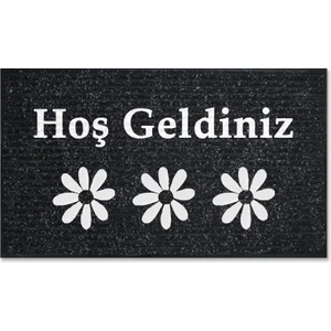 M&H Quality Dekoratif Nem Alıcı Toz Alıcı Siyah Kapı Önü Paspası Iç ve Dış Kapı Paspası Halı Paspas Lux