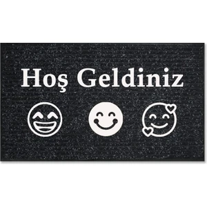 M&H Quality Dekoratif Nem Alıcı Toz Alıcı Siyah Kapı Önü Paspası Iç ve Dış Kapı Paspası Halı Paspas Lux