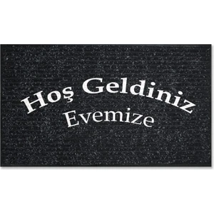 M&H Quality Dekoratif Nem Alıcı Toz Alıcı Siyah Kapı Önü Paspası Iç ve Dış Kapı Paspası Halı Paspas Lux